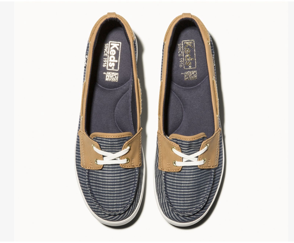 Slip Ons Keds Mujer Azul Marino - Charter Stripe - 182-TLIXGW